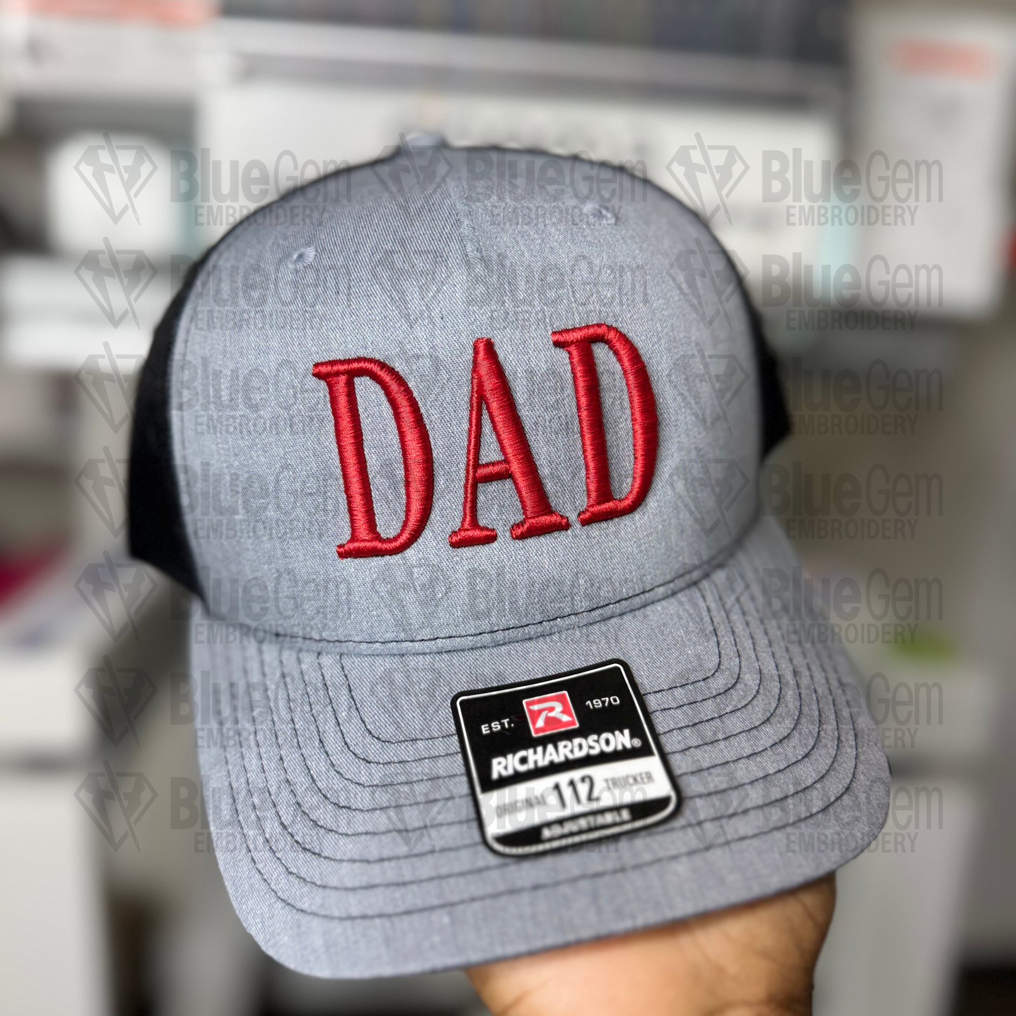 Dad Hat Embroidery Design - Puff & Falt - Serif
