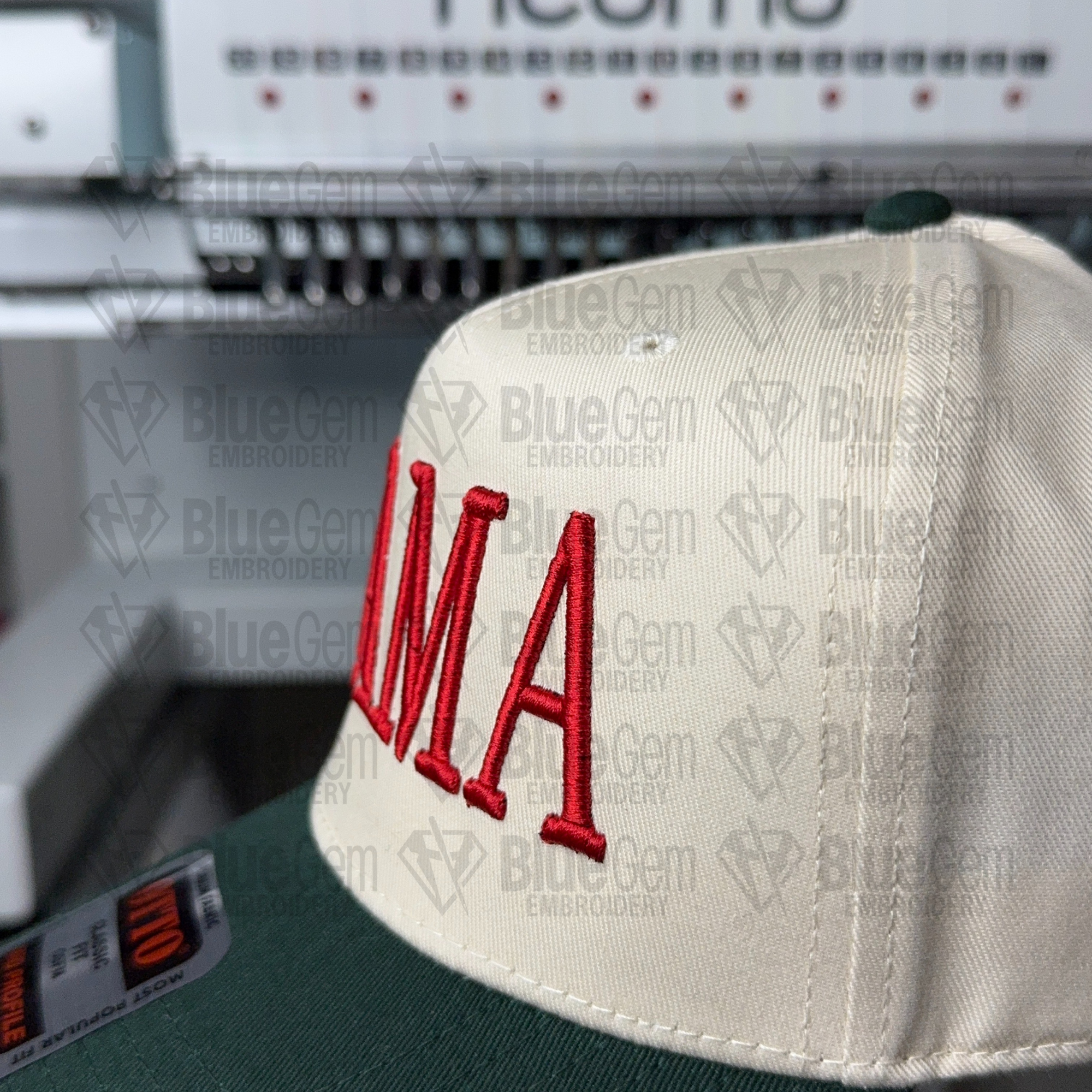 Mama Hat Embroidery Design - Puff & Flat - Serif