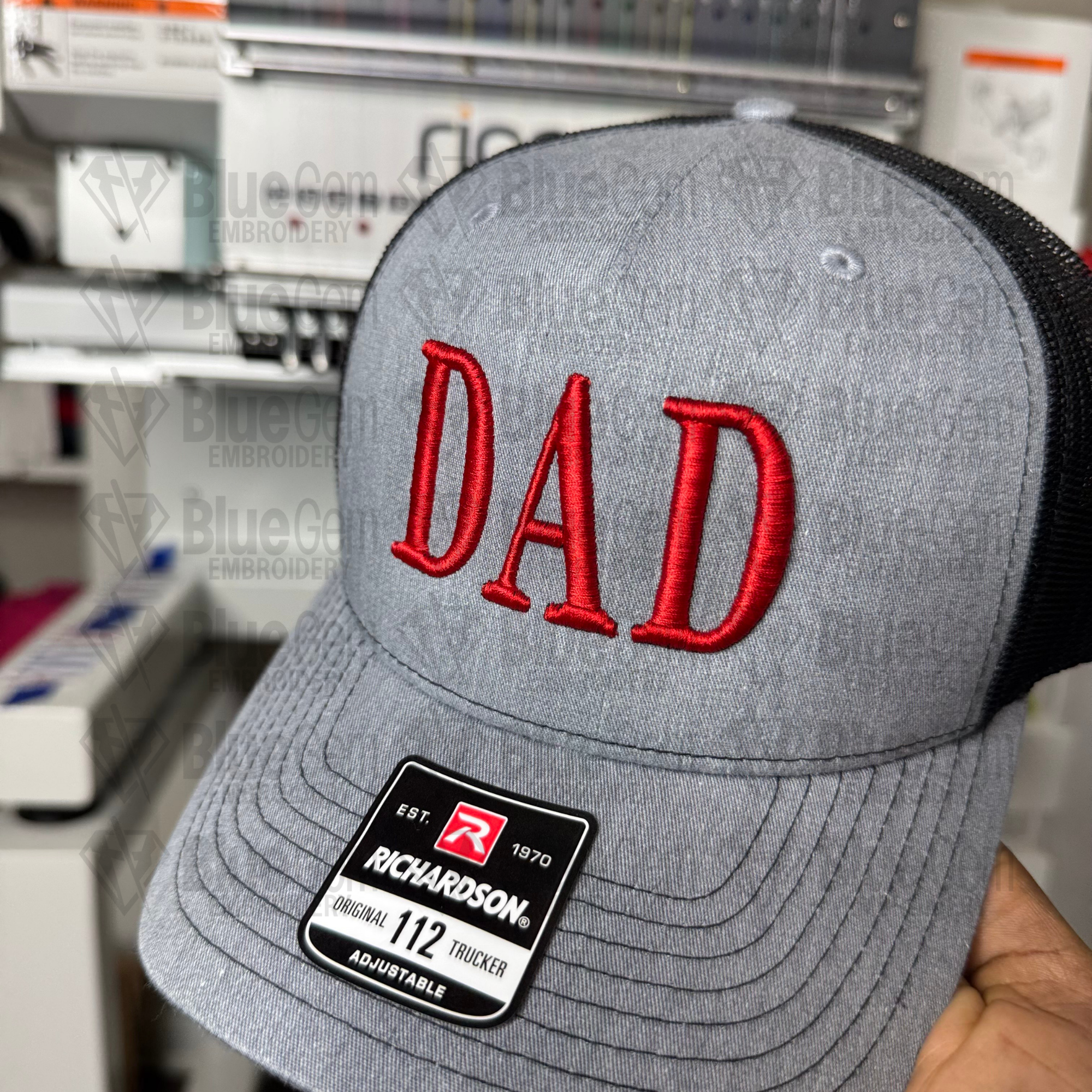 Dad Hat Embroidery Design - Puff & Falt - Serif