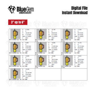 Softball Cup Embroidery Design