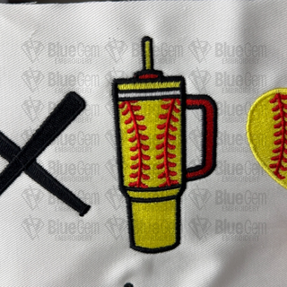 Softball Cup Embroidery Design