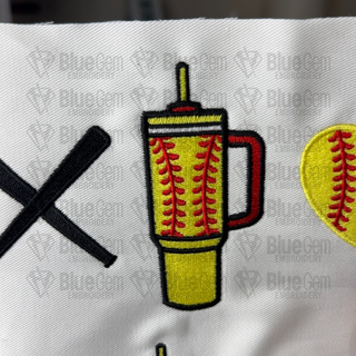 Softball Cup Embroidery Design