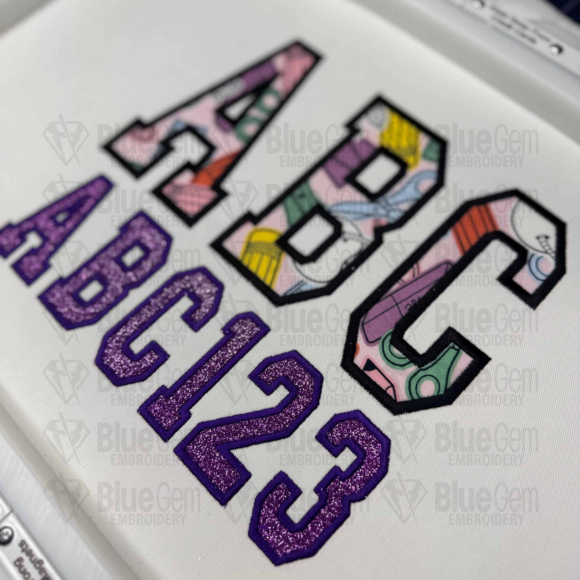 College Applique Embroidery Font, 7 Sizes, 8 Formats, BX included