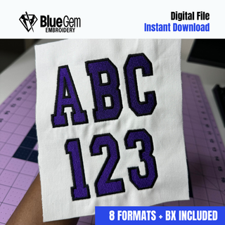 2 College Varsity Embroidery Font