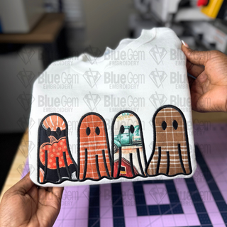 Applique Ghost Embroidery Design - Satin Stitch