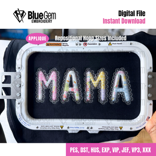Lace Mama Applique Embroidery Design – Zigzag