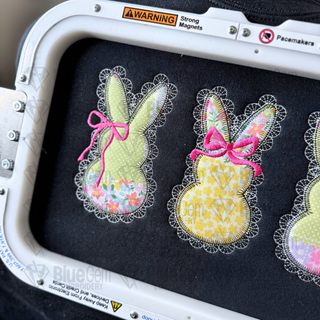 Lace Applique Peeps Embroidery Design - ZigZag Stitch