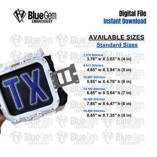 Lace TX Applique Embroidery Design – Texas Applique, Zigzag Stitch
