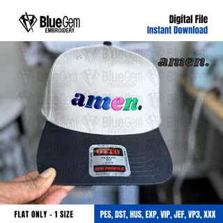 Amen Hat Embroidery Design