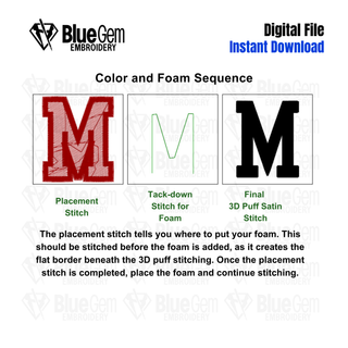 Stadium Puff Hat Embroidery Font - 3D Puff Varsity Font with Outline for Hats, 6 Sizes, BX Format Included (Digital Download)