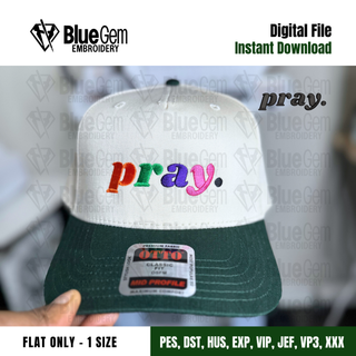 Pray Hat Embroidery Design