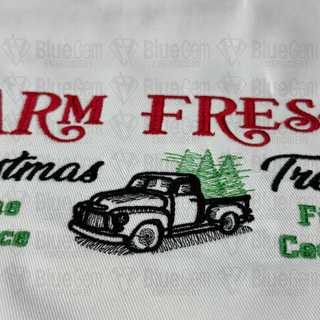 Farm Fresh Christmas Trees Embroidery Design