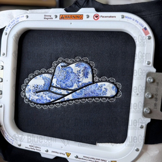Lace Cowgirl Hat Applique Embroidery Design – Satin Stitch