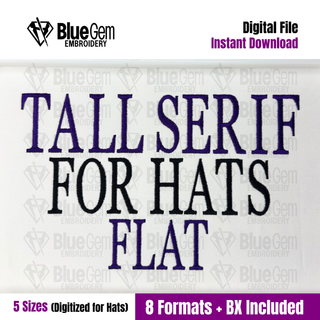 Tall Serif Font - Embroidery Font for Hats