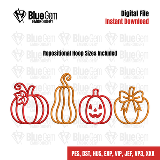 Halloween Pumpkins Embroidery Design