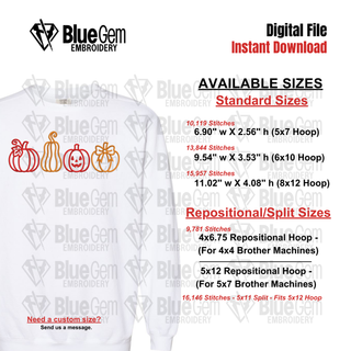 Halloween Pumpkins Embroidery Design