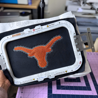 Lace Longhorn Applique Embroidery Design – Zigzag Stitch