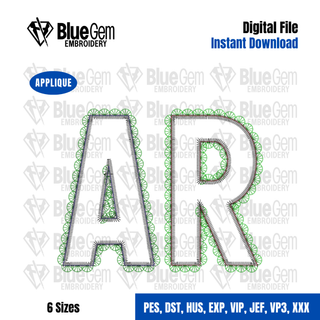 Lace AR Applique Embroidery Design – Arkansas Applique, Zigzag Stitch