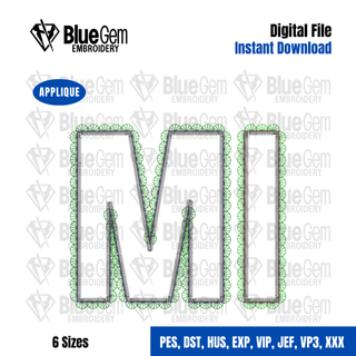 Lace MI Applique Embroidery Design – Michigan Applique, Zigzag Stitch