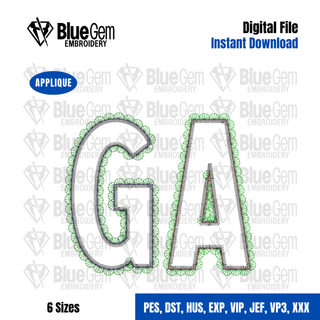 Lace GA Applique Embroidery Design – Georgia Applique, Zigzag Stitch