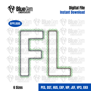 Lace FL Applique Embroidery Design – Florida Applique, Zigzag Stitch
