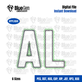 Lace AL Applique Embroidery Design – Alabama Applique, Zigzag Stitch