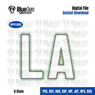 Lace LA Applique Embroidery Design – Louisiana Applique, Zigzag Stitch