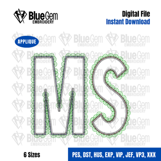 Lace MS Applique Embroidery Design – Mississippi Applique, Zigzag Stitch