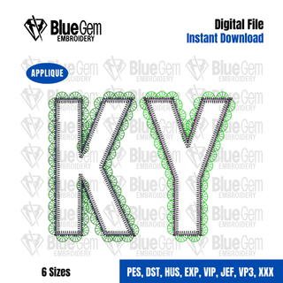 Lace KY Applique Embroidery Design – Kentucky Applique, Zigzag Stitch