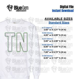Lace TN Applique Embroidery Design – Tennessee Applique, Zigzag Stitch