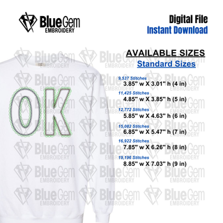 Lace OK Applique Embroidery Design – Oklahoma Applique, Zigzag Stitch