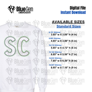 Lace SC Applique Embroidery Design – South Carolina Applique, Zigzag Stitch