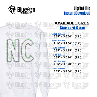 Lace NC Applique Embroidery Design – North Carolina Applique, Zigzag Stitch