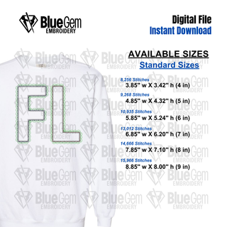 Lace FL Applique Embroidery Design – Florida Applique, Zigzag Stitch
