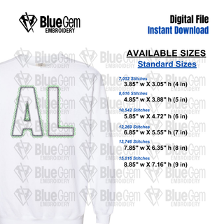Lace AL Applique Embroidery Design – Alabama Applique, Zigzag Stitch