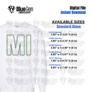 Lace MI Applique Embroidery Design – Michigan Applique, Zigzag Stitch