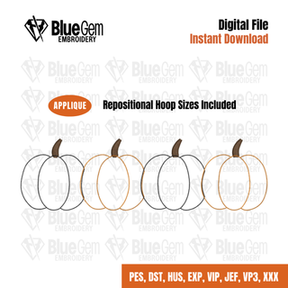 Pumpkin Applique Embroidery Design