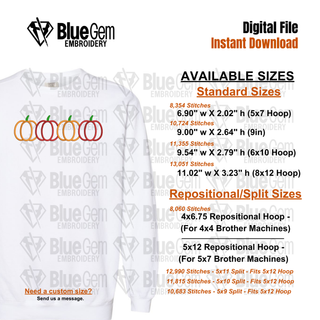 Pumpkin Applique Embroidery Design - Satin Stitch