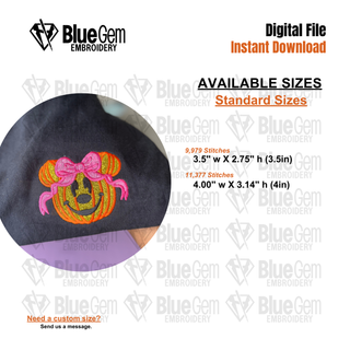 Coquette Pumpkin Embroidery Design