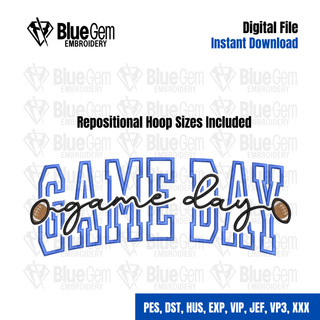 Game Day Cutout Embroidery Design