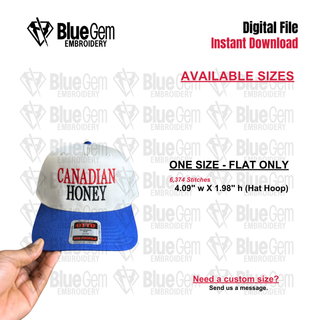 Canadian Honey Hat Embroidery Design