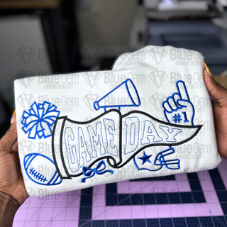 Game Day Pennant Flag Embroidery Design