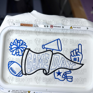 Game Day Pennant Flag Embroidery Design