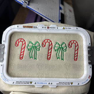 Candy Cane Embroidery Design: Candy Cane Bow Icons