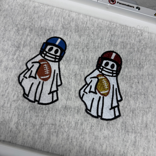Football Ghost Embroidery Design - Applique and Fill - 2 Designs - 1 Size