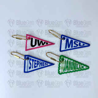 Set of 4 In-The-Hoop Pennant Flag Embroidery Design – 4 Sizes, Pennant Flag (Instant Download)