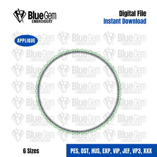 Lace Frame Circle Applique Embroidery Design – Faux Lace, Zigzag Stitch