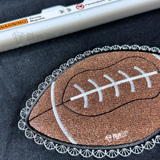 Lace Football Applique Embroidery Design – Faux Lace Design, Satin Stitch, 5 Sizes (Instant Download)