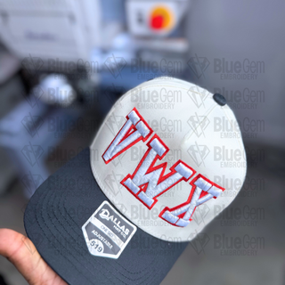 Stadium Puff Hat Embroidery Font - 3D Puff Varsity Font with Outline for Hats, 6 Sizes, BX Format Included (Digital Download)