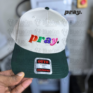 Pray Hat Embroidery Design